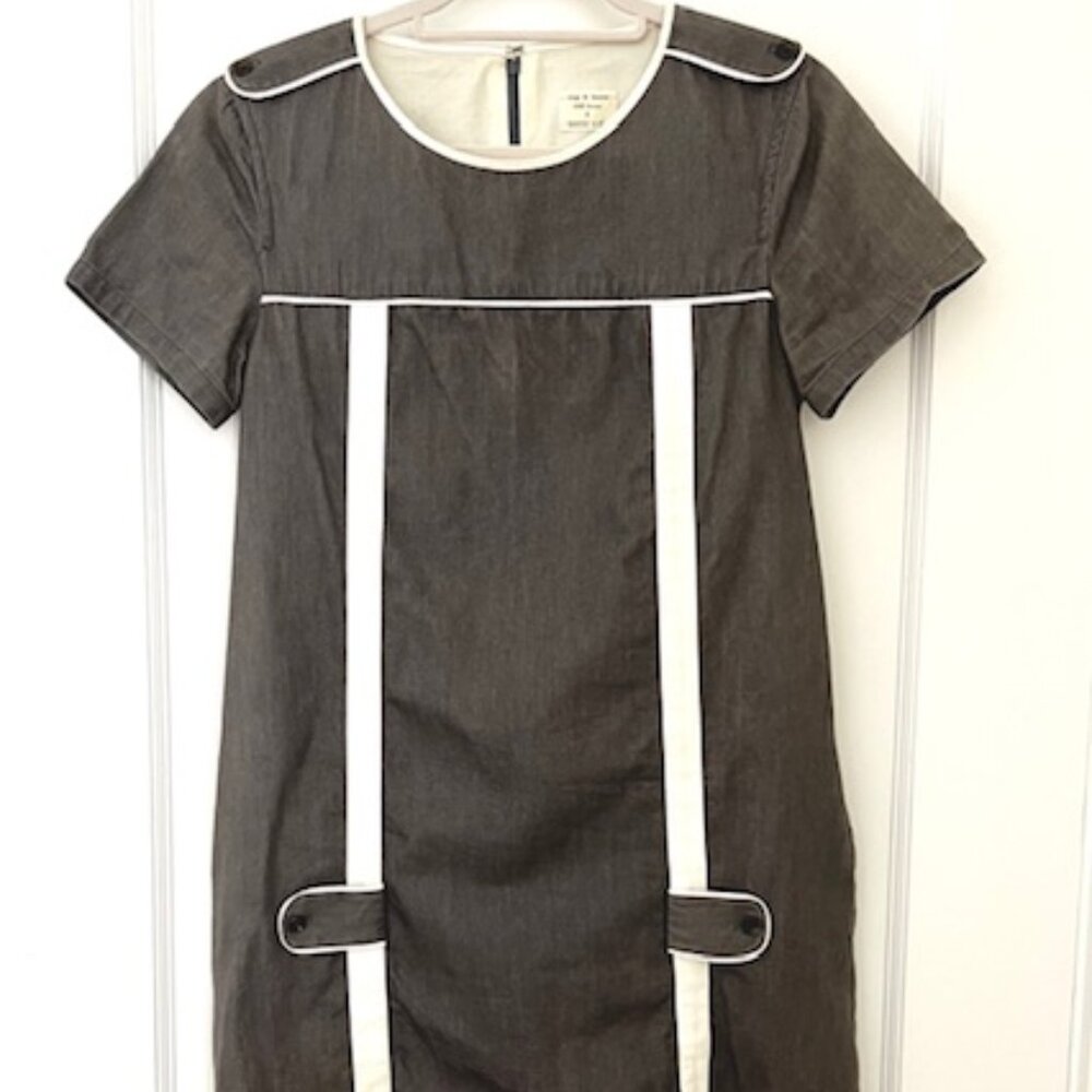 Rag & Bone Gray and White Shift Dress, Size 4